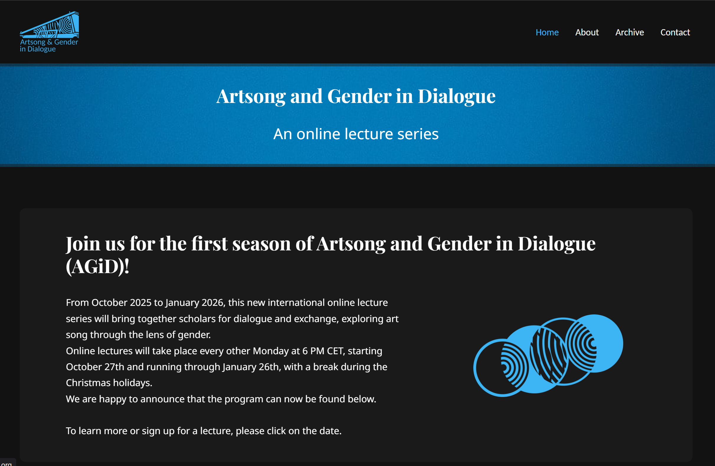 Snippet of Artsong and Gender Website
